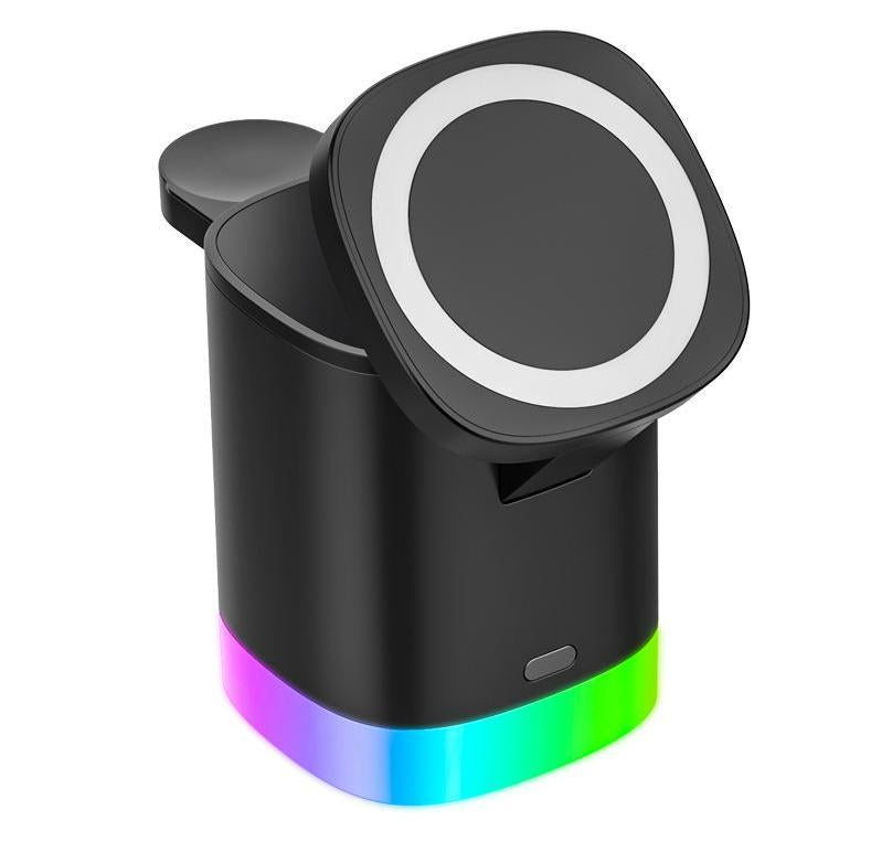 Wireless Charger 3 in 1 Wireless Charging Station MagSafe 15W Cube Charger Smart Watch Earbuds for iPhone Mobile Phone