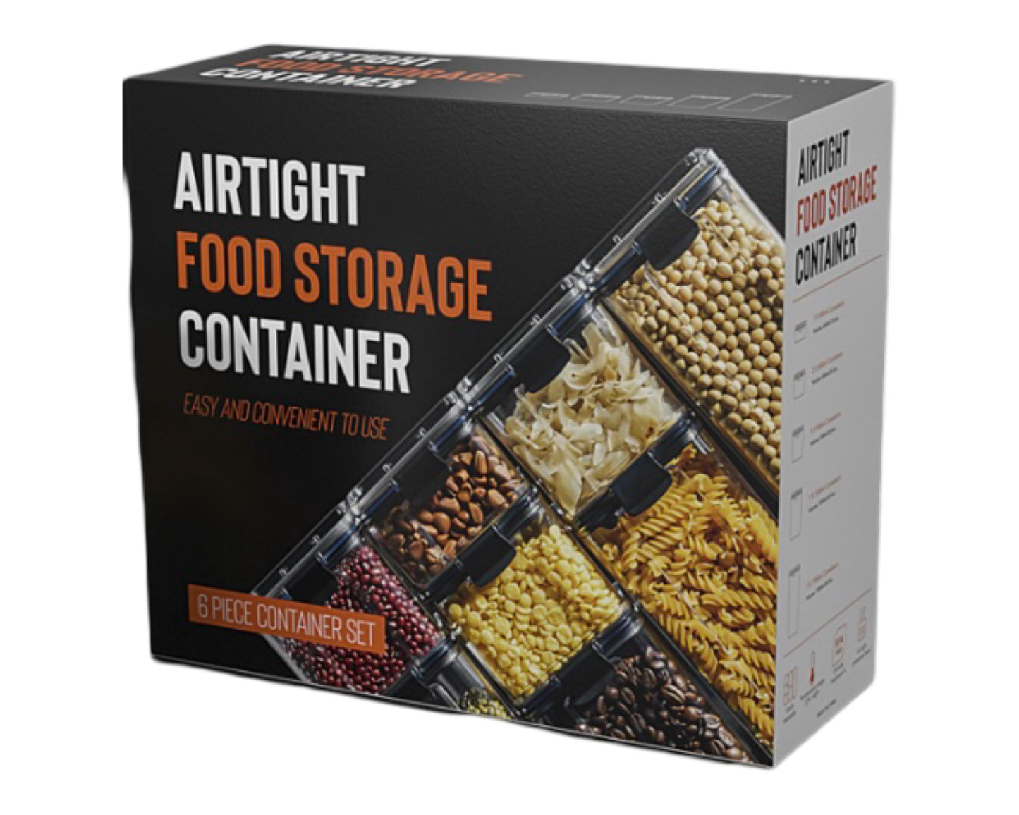 6 Pcs Set Bpa-Free Airtight Container Plastic Stackable Kitchen Organizer Cereal Dry Food Storage Kitchen Accessories BIn Box