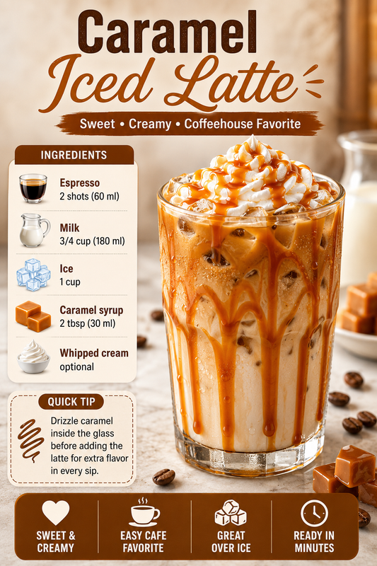 Caramel Iced Latte Recipe for Coffeehouse Flavor at Home