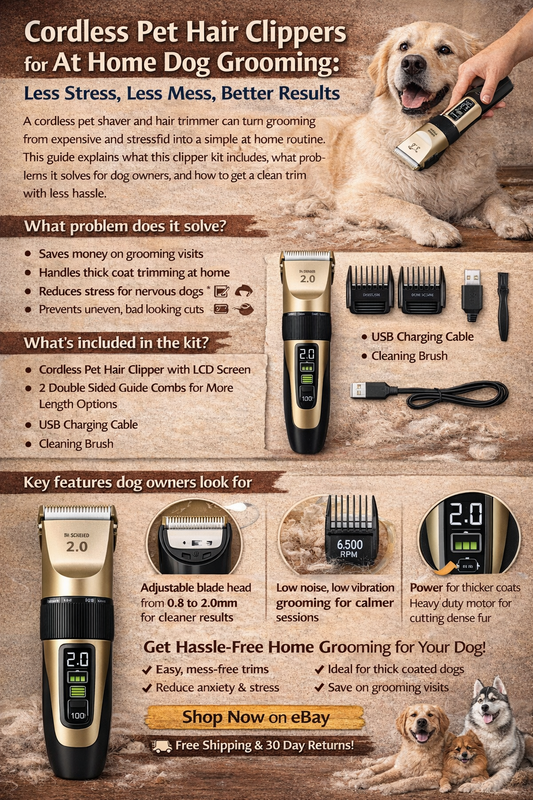 Cordless Pet Hair Clippers for At Home Dog Grooming
