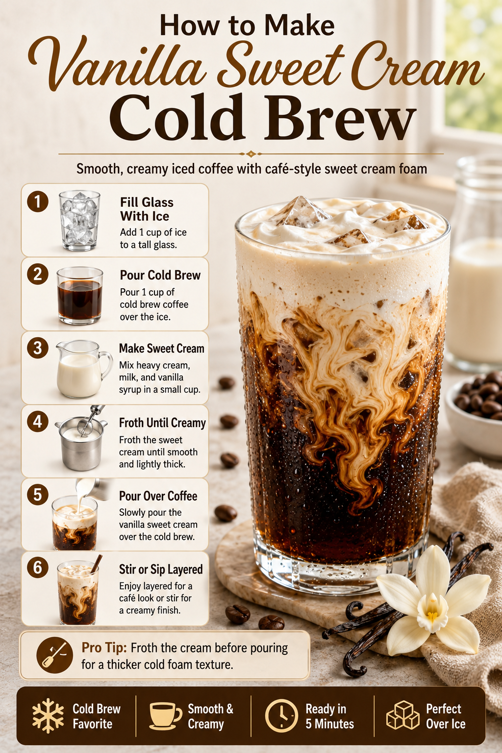 How to Make Vanilla Sweet Cream Cold Brew at Home