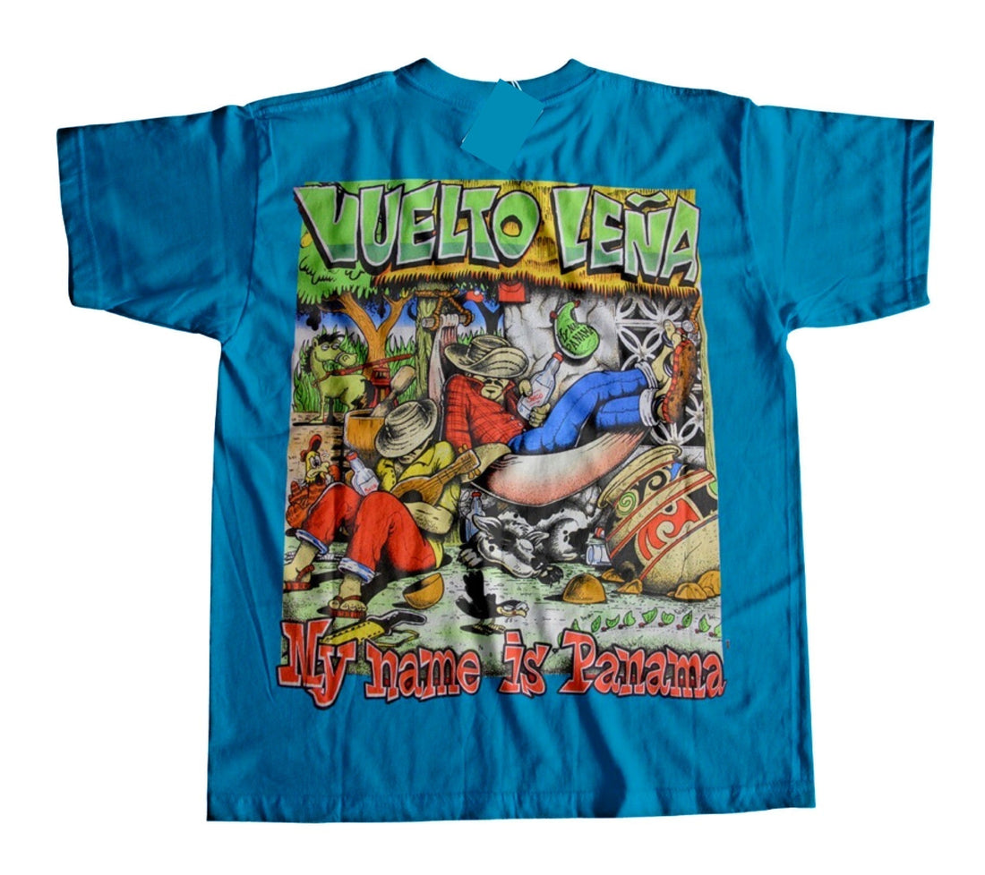 Panamanian heritage T-shirt with Vuelto Leña design and Mola inspired artwork Panama