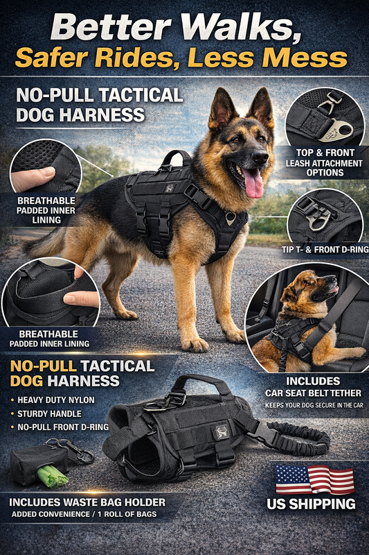 No Pull Tactical Dog Harness Set