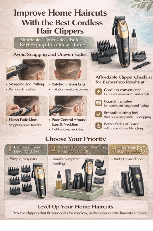 Professional Hair Clippers Trimmer Cutting Beard Cordless Barber Shaving Machine