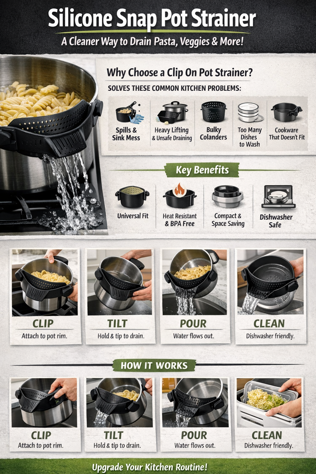 Silicone Snap Pot Strainer