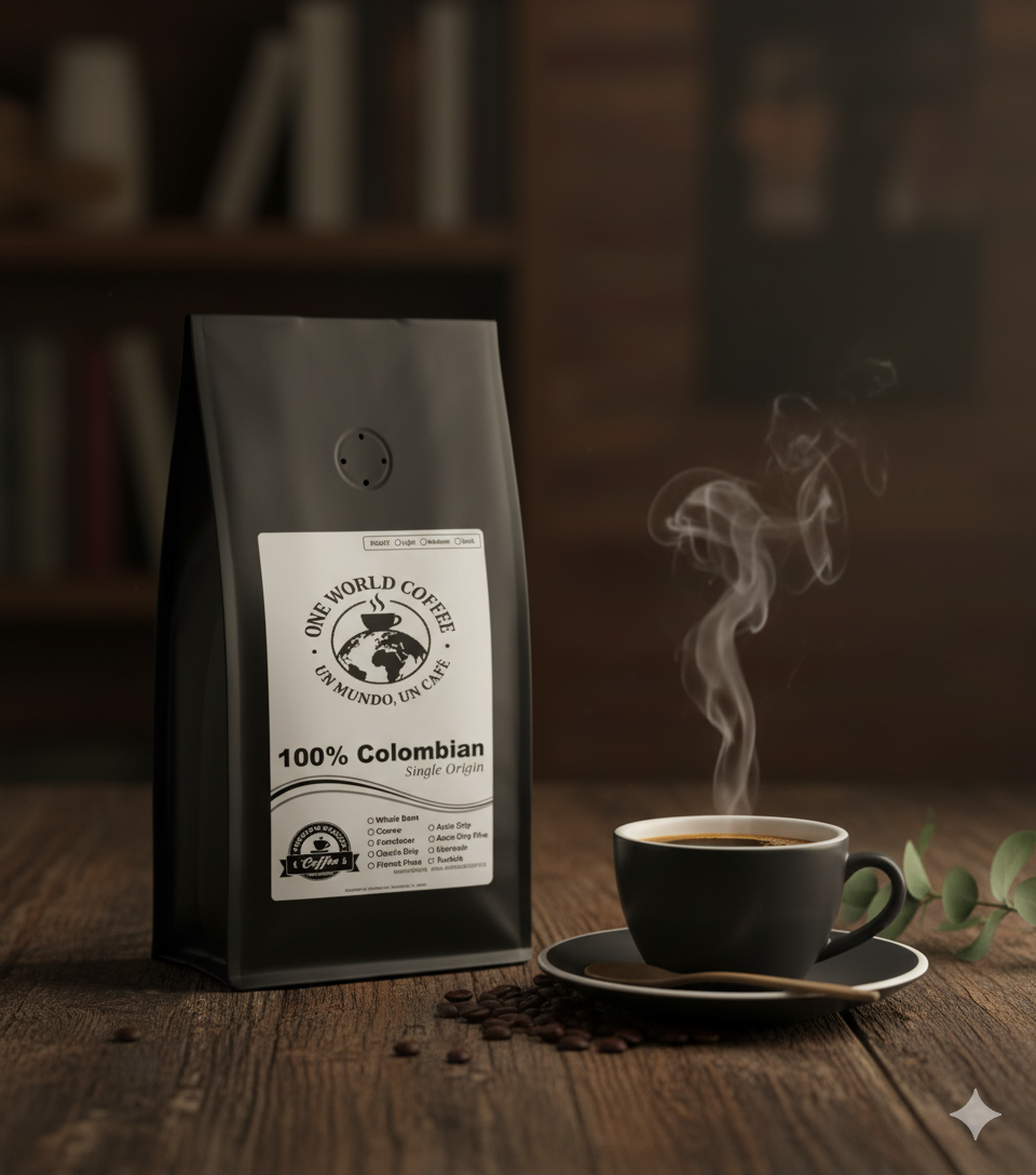 100% Colombian Coffee – Single Origin Medium Roast - One World Coffee, Un Mundo Un Cafe