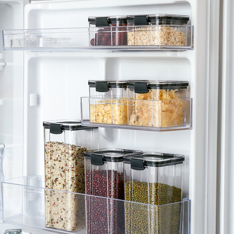 6 Pcs Set Bpa-Free Airtight Container Plastic Stackable Kitchen Organizer Cereal Dry Food Storage Kitchen Accessories BIn Box