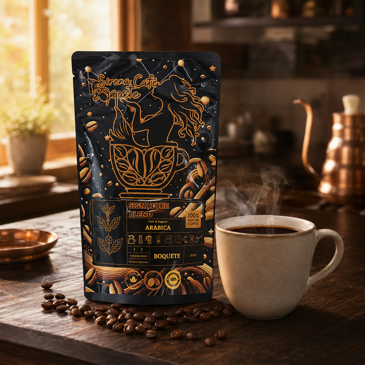 Specialty Ground Coffee 100% Arabica Medium Roast 225g Single Origin Panama Boquete Chiriqui Premium Fresh Roasted for Drip Pour over French Press Espresso