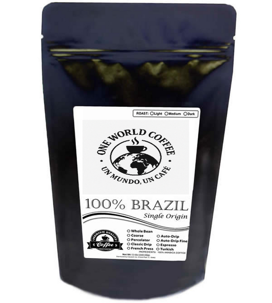 100% Brazil Coffee – Single Origin Medium or Dark Roast (12 oz)