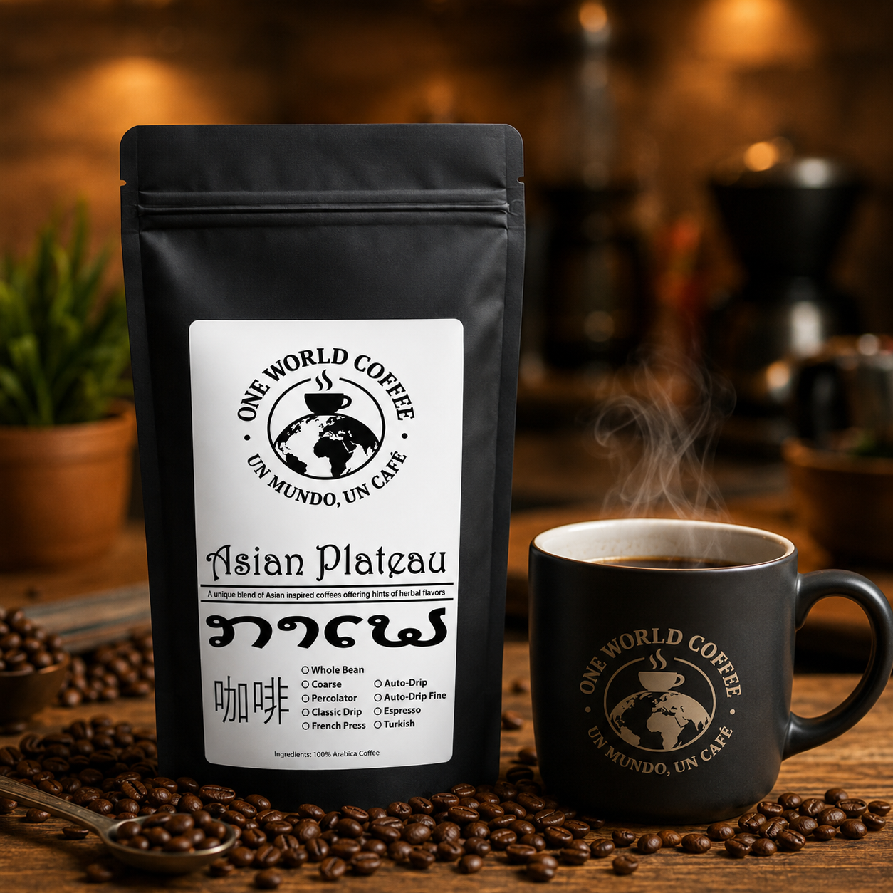 Asian Plateau Blend Coffee - One World Coffee, Un Mundo Un Cafe