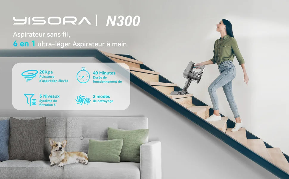 Best Cordless Upright Vacuum Cleaner for Pet Hair 2025 Lightweight Stick Vacuum with 20Kpa Suction