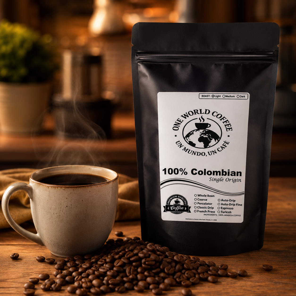 100% Colombian Coffee – Single Origin Medium Roast - One World Coffee, Un Mundo Un Cafe
