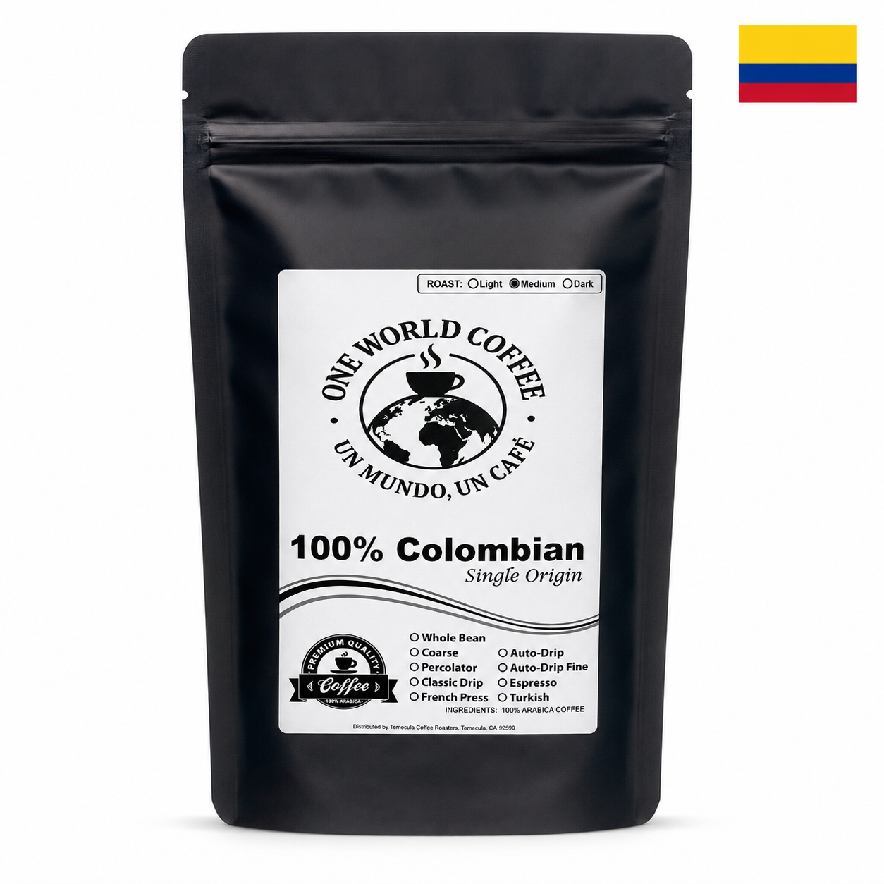 100% Colombian Coffee – Single Origin Medium Roast - One World Coffee, Un Mundo Un Cafe