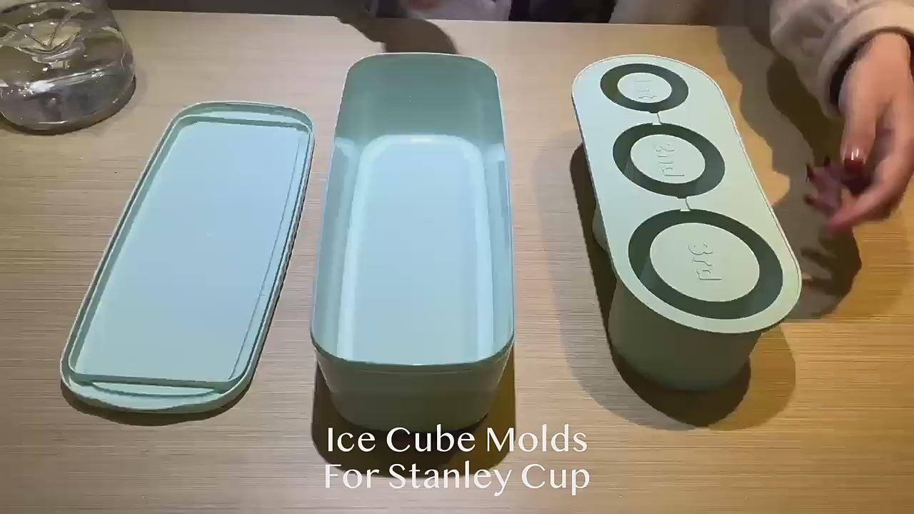Silicone Ice Cube Tray Set for 30–40 oz Tumblers BPA-Free Large Round Molds Lid