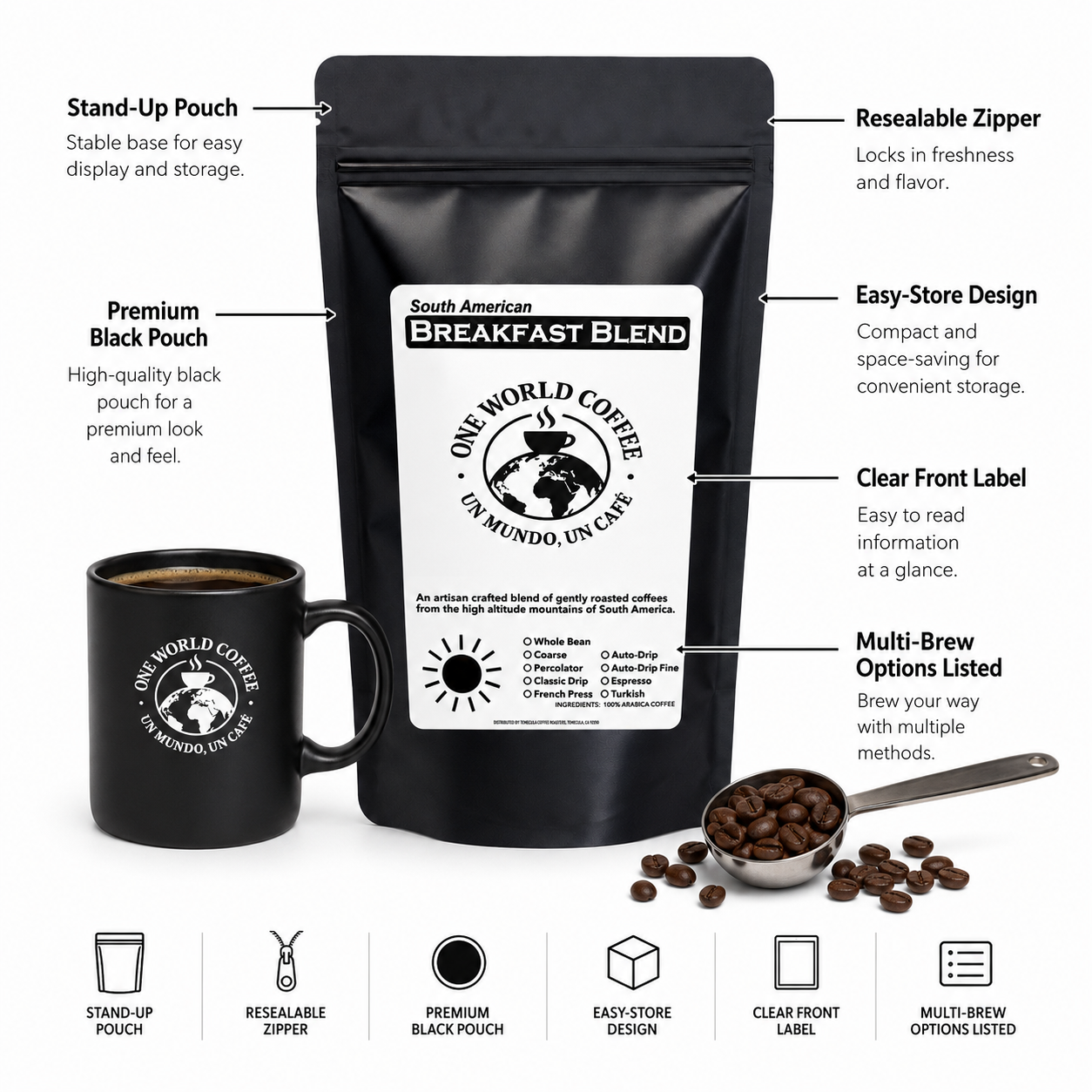 One World Coffee South American coffee blend morning roast